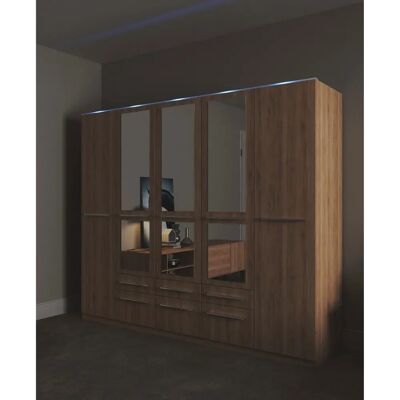 Priess Barcelona Kleiderschrank - Verstellbare Größe mit Spiegel & Licht Priess Barcelona Kleiderschrank - Verstellbare Größe mit Spiegel & Licht