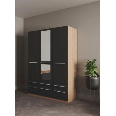 Priess Barcelona Kleiderschrank mit Spiegel - Klassisches Design, Verstellbarer Stauraum Priess Barcelona Kleiderschrank mit Spiegel - Klassisches Design, Verstellbarer Stauraum