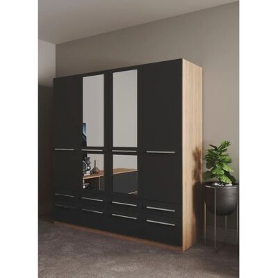Priess Kleiderschrank - Verstellbar, mit Spiegel - 185x54cm - Schrank Priess Kleiderschrank - Verstellbar, mit Spiegel - 185x54cm - Schrank