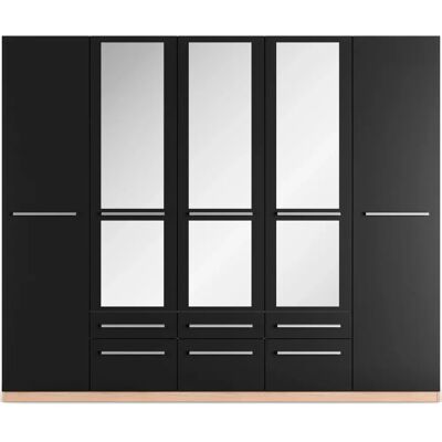 Priess Kleiderschrank - Mit Spiegel, Verstellbar, Braun & Holz - Schrank Priess Kleiderschrank - Mit Spiegel, Verstellbar, Braun & Holz - Schrank