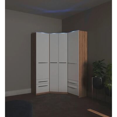 Priess Barcelona Eckkleiderschrank - Platzsparend, Modernes Design Priess Barcelona Eckkleiderschrank - Platzsparend, Modernes Design
