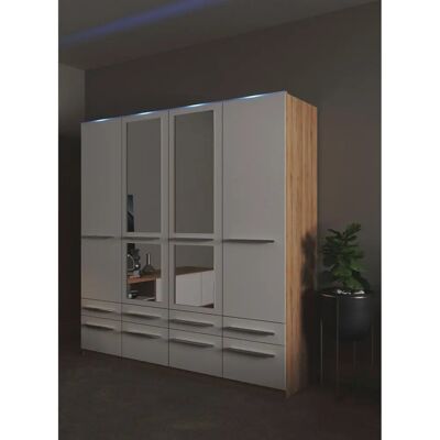 Priess Barcelona Kleiderschrank mit Spiegel & LED-Beleuchtung Priess Barcelona Kleiderschrank mit Spiegel & LED-Beleuchtung