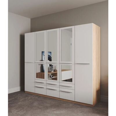 Priess Barcelona Kleiderschrank - Weiß (Eichefarben artisan) - 230x193x54cm Priess Barcelona Kleiderschrank - Weiß (Eichefarben artisan) - 230x193x54cm