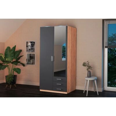 Priess Amsterdam Kleiderschrank - Glaskranzblende, Blaue LED, 2-5 Türen Priess Amsterdam Kleiderschrank - Glaskranzblende, Blaue LED, 2-5 Türen