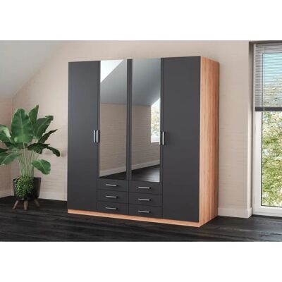 Priess Amsterdam Kleiderschrank - Modernes Design, LED, 4-türig Priess Amsterdam Kleiderschrank - Modernes Design, LED, 4-türig