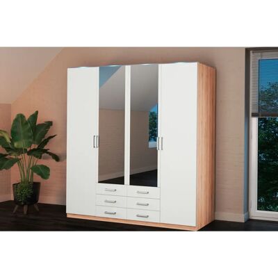 Priess Amsterdam Kleiderschrank - Modernes Glasdesign, 4-türig Priess Amsterdam Kleiderschrank - Modernes Glasdesign, 4-türig