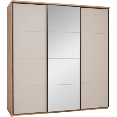 Priess - Warburg - Eiche Artisan - Sandgrau - Schwebetürenschrank Priess - Warburg - Eiche Artisan - Sandgrau - Schwebetürenschrank