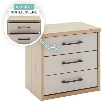 PRIESS - Warburg - Artisan Eiche - Sandgrau - Nachtschrank PRIESS - Warburg - Artisan Eiche - Sandgrau - Nachtschrank