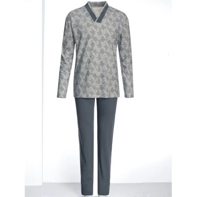 GÖTTING Herren Schlafanzug - Blau - 58 - Langarm - Baumwolle - Pyjama GÖTTING Herren Schlafanzug - Blau - 58 - Langarm - Baumwolle - Pyjama