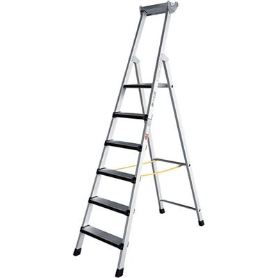Iller - Stufenstehleiter eloxiert 4 gepolsterte Stufen - step ladder Iller - Stufenstehleiter eloxiert 4 gepolsterte Stufen - step ladder