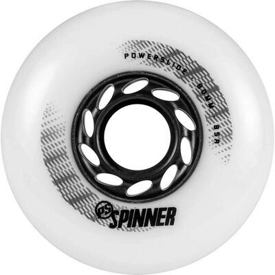 Roues White Spinner Powerslide - Pack de 4 - 68mm 88A - Publicité Roues White Spinner Powerslide - Pack de 4 - 68mm 88A - Publicité