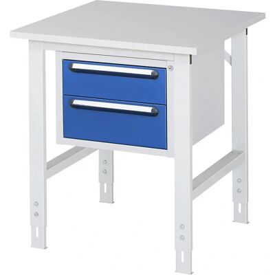 Kaiserkraft Bureau de travail avec armoire à tiroirs - Hauteur réglable - Publicité Kaiserkraft Bureau de travail avec armoire à tiroirs - Hauteur réglable - Publicité