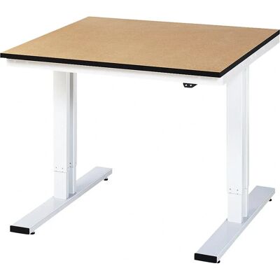 RAU Mesa de Trabalho Regulável - 720-1120mm, MDF, 300kg, Cinza Claro RAU Mesa de Trabalho Regulável - 720-1120mm, MDF, 300kg, Cinza Claro