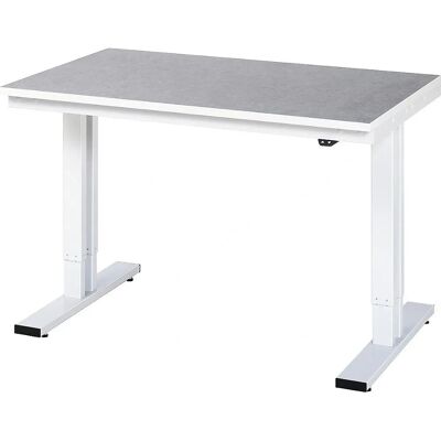 RAU Mesa de trabalho cinza claro, ajustável eletricamente - Mesa de trabalho RAU Mesa de trabalho cinza claro, ajustável eletricamente - Mesa de trabalho