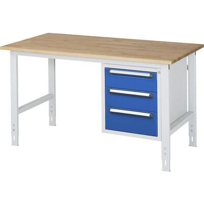 Table de travail Kaiserkraft avec tiroirs - Hauteur réglable - Publicité Table de travail Kaiserkraft avec tiroirs - Hauteur réglable - Publicité