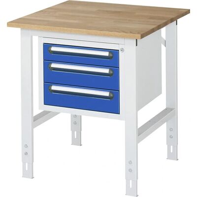 Table de travail Kaiserkraft avec caisson à 3 tiroirs - Publicité Table de travail Kaiserkraft avec caisson à 3 tiroirs - Publicité