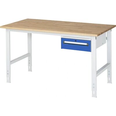 Table de travail Kaiserkraft - Tiroir ajustable 150 mm, Plateau en hêtre massif - Publicité Table de travail Kaiserkraft - Tiroir ajustable 150 mm, Plateau en hêtre massif - Publicité