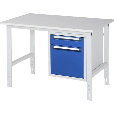 kaiserkraft Arbeitstisch mit Schubladenschrank - Höhenverstellbar - 500kg kaiserkraft Arbeitstisch mit Schubladenschrank - Höhenverstellbar - 500kg
