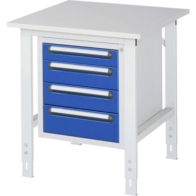 Table de travail avec armoire à tiroirs - Hauteur réglable - Publicité Table de travail avec armoire à tiroirs - Hauteur réglable - Publicité