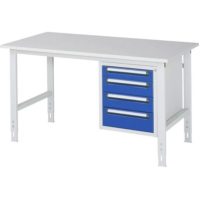 Table de travail KaiserKraft avec armoire à tiroirs - Hauteur réglable - Publicité Table de travail KaiserKraft avec armoire à tiroirs - Hauteur réglable - Publicité