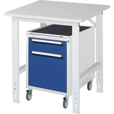 Table de travail avec tiroir - Kaiserkraft, réglable en hauteur - Publicité Table de travail avec tiroir - Kaiserkraft, réglable en hauteur - Publicité