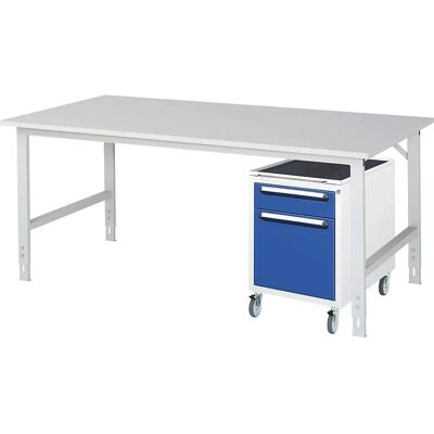 kaiserkraft Arbeitstisch mit Schubladenschrank - Höhenverstellbar, Stahl, Modular kaiserkraft Arbeitstisch mit Schubladenschrank - Höhenverstellbar, Stahl, Modular