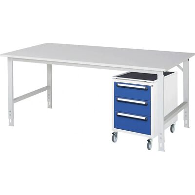 kaiserkraft Arbeitstisch mit Schubladenschrank - 2000x1000mm kaiserkraft Arbeitstisch mit Schubladenschrank - 2000x1000mm