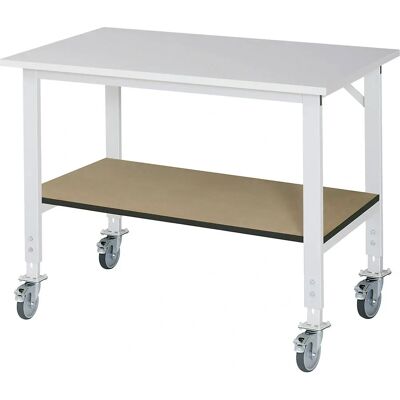 Table de travail RAU avec étagère - 1250x800mm - Cadre en acier - Publicité Table de travail RAU avec étagère - 1250x800mm - Cadre en acier - Publicité