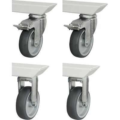 Conjunto de rodas RAU para adlatus 150 - Altura ajustável, 4 rodas Conjunto de rodas RAU para adlatus 150 - Altura ajustável, 4 rodas