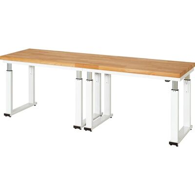 Mesa de trabalho RAU, ajustável, 600kg, faia, 740-1140mm, cinza Mesa de trabalho RAU, ajustável, 600kg, faia, 740-1140mm, cinza