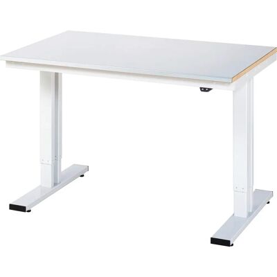 Mesa de trabalho ajustável em altura - Aço inoxidável, 300kg, 720-1120mm Mesa de trabalho ajustável em altura - Aço inoxidável, 300kg, 720-1120mm