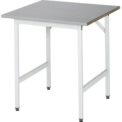 Mesa de trabalho ajustável RAU - Aço inoxidável 750x800mm - Superfície 25mm Mesa de trabalho ajustável RAU - Aço inoxidável 750x800mm - Superfície 25mm