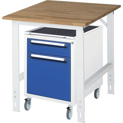 Table de travail avec armoire à tiroirs kaiserkraft - Ajustable, Robuste - Publicité Table de travail avec armoire à tiroirs kaiserkraft - Ajustable, Robuste - Publicité