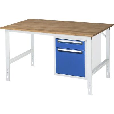 Table de travail avec armoire à tiroirs - Hauteur réglable - Publicité Table de travail avec armoire à tiroirs - Hauteur réglable - Publicité