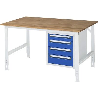 Table de Travail Kaiserkraft - 1500x1000mm, Réglable, 4 Tiroirs - Publicité Table de Travail Kaiserkraft - 1500x1000mm, Réglable, 4 Tiroirs - Publicité