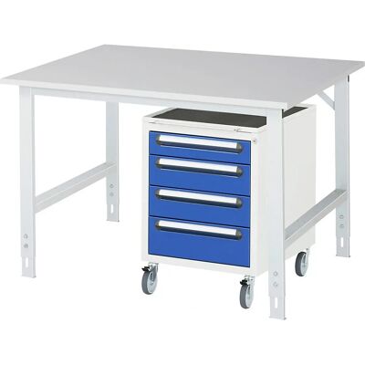 KaiserKraft Arbeitstisch mit Schubladenschrank - Stahl, 1250x1000mm KaiserKraft Arbeitstisch mit Schubladenschrank - Stahl, 1250x1000mm