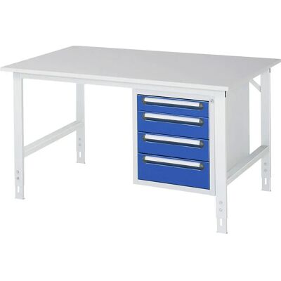 Table de travail KaiserKraft avec armoire à tiroirs - Cadre en acier modulaire - Publicité Table de travail KaiserKraft avec armoire à tiroirs - Cadre en acier modulaire - Publicité