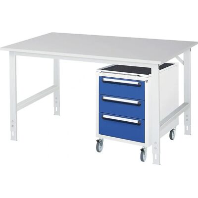Table de travail KaiserKraft avec caisson à tiroirs - Réglable - Publicité Table de travail KaiserKraft avec caisson à tiroirs - Réglable - Publicité
