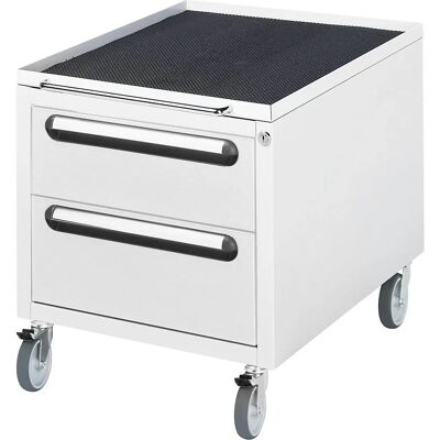 Light Gray Steel Roll-Container with 2 Drawers - Office Storage Light Gray Steel Roll-Container with 2 Drawers - Office Storage