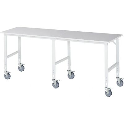 Kaiserkraft Mobiler Arbeitstisch - 2500x800x910-1230mm, Höhenverstellbar Kaiserkraft Mobiler Arbeitstisch - 2500x800x910-1230mm, Höhenverstellbar