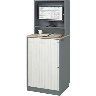 RAU Stahl-Computerarbeitsplatz - Verstellbar & Platzsparend RAU Stahl-Computerarbeitsplatz - Verstellbar & Platzsparend