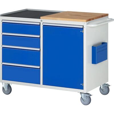 RAU Banco da lavoro compatto - Movibile, 4 cassetti, 1 porta - Tipo officina RAU Banco da lavoro compatto - Movibile, 4 cassetti, 1 porta - Tipo officina
