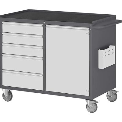 RAU Kompakter mobiler Werkbank - 5 Schubladen, 1 Tür, Metallablage, 300kg RAU Kompakter mobiler Werkbank - 5 Schubladen, 1 Tür, Metallablage, 300kg