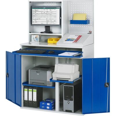 RAU Gris clair / Bleu genciana Poste de travail - Bureau informatique - Publicité RAU Gris clair / Bleu genciana Poste de travail - Bureau informatique - Publicité