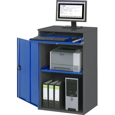 RAU Stahl-Computertisch mit 1 Regal - Computertyp RAU Stahl-Computertisch mit 1 Regal - Computertyp