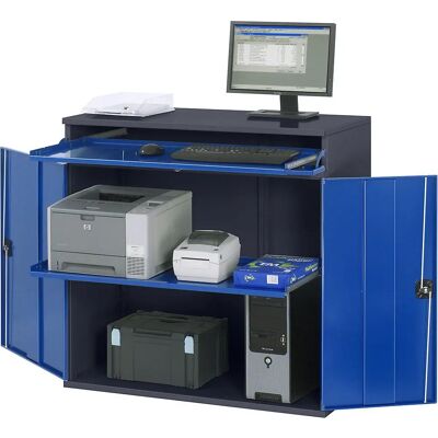 RAU Computer-Arbeitsplatz - Verstellbarer Stahlregal RAU Computer-Arbeitsplatz - Verstellbarer Stahlregal