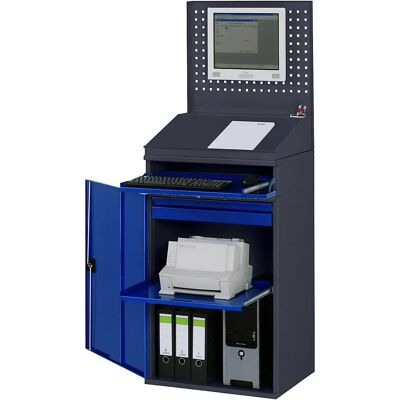 RAU Computer-Arbeitsplatz - Perforierte Wand, Herausziehbarer Schublade - Werkstatt & Büro RAU Computer-Arbeitsplatz - Perforierte Wand, Herausziehbarer Schublade - Werkstatt & Büro