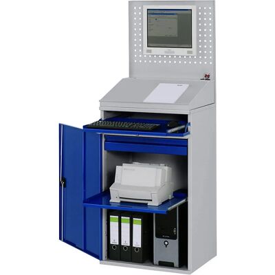 RAU Computer-Arbeitsplatz - Verstellbare Regale, VESA, Stahl RAU Computer-Arbeitsplatz - Verstellbare Regale, VESA, Stahl
