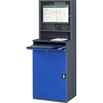 RAU Computer-Arbeitsplatz - 650 mm, Anthrazit/Blau RAU Computer-Arbeitsplatz - 650 mm, Anthrazit/Blau