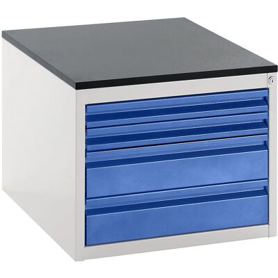 RAU Schubladenschrank mit Teleskopschienen, 460 mm hoch, 4 Schubladen - Lagerschrank RAU Schubladenschrank mit Teleskopschienen, 460 mm hoch, 4 Schubladen - Lagerschrank